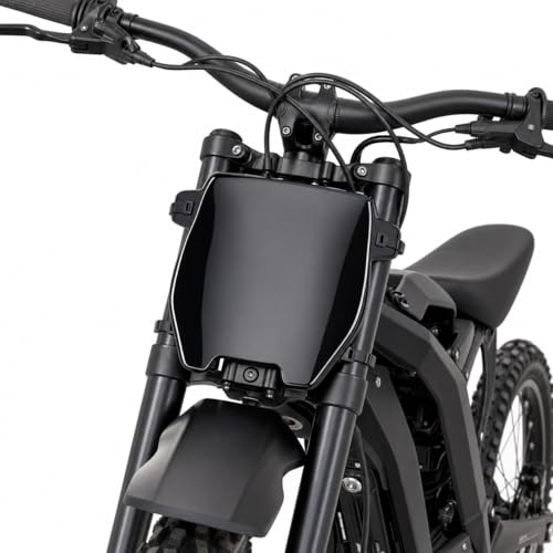 Electric Dirt Bike Front Number Plate for Sur Ron Light Bee X S, Protective Cover Replacement for Talaria Sting MX3 MX4 MX5 E Ride Pro Ebike PE Plastic Lightweight with Cable Ties Black