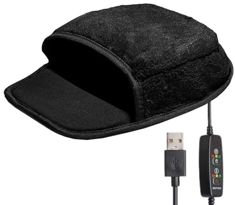 DECHOUS Tapis de Souris Chauffant USB à 3 Niveaux, Noir, PVC Peluche | Moelleux, Résistant à L’usure Chocs, Usage Maison et Bureau, Accessoire Simple et Moderne