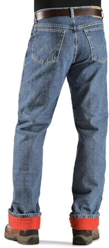 Wrangler Rugged Wear Men's Woodland Thermal Jean ,Stonewashed Denim,33x34