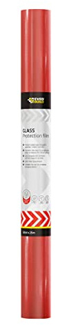Everbuild Roll and Stroll Glass Protection Film, Red, 600mm x 25 m | Self Adhesive