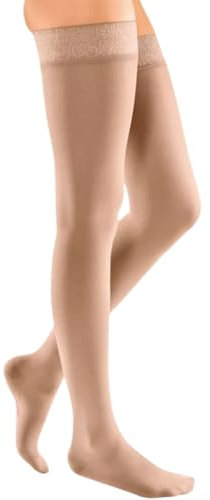 mediven elegance CCL1 AG Schenkelstrümpfe mit Flächenhaftband Rose (FBR) II caramel