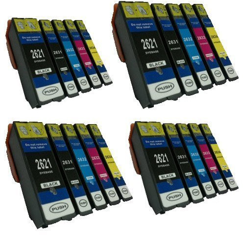 20 Tintenpatronen kompatibel für Epson XP-600 XP-700 XP-800 XP-605 XP-510 XP-810 XP-710 XP-615 XP-610 XP-520 XP-620 XP-625 XP-720 XP-888 20 BL-T2621 2631 2632 2633 2634 mit CHIP