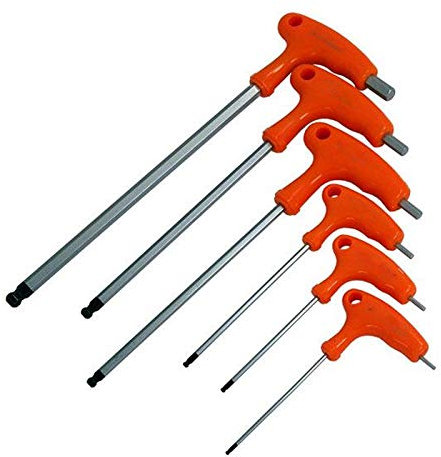 Dapetz ® 6Pc T-Handle Ball Ended Hex Key Set Long Reach Allen Screwdriver Tool H2 - H8mm,Allan Keys with Plastic T-Handles, Hex Wrenches Made of Chrome Vanadium Steel.