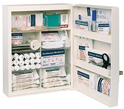 FAMULUS Verbandschrank, Erste-Hilfe-Schrank, weiß, leer, 34 x 45 x 16,5 cm