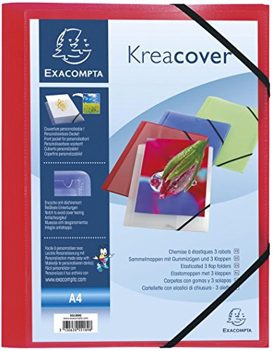 Exacompta 5 Gummizugmappen Kreacover 3 Klappen rot