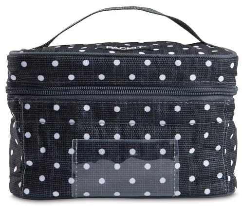 PackIt Freezable Bottle Cooler for Breastmilk and Formula, Polka Dots, Built with EcoFreeze Technology, Collapsible, Reusable, Zip Closure and Top Handle, Fits up to Four, 5 oz Bottles