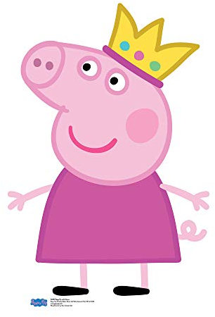 Star Cutouts Official SC959 Crown Mini Cardboard Cutout Peppa Pig Party 90cm Tall, Multicolour