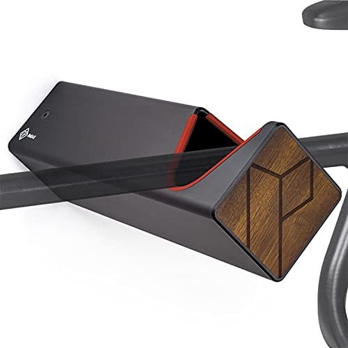 PARAX Fahrrad Wandhalterung D-RACK individualisierbar Aluminium Holz Design – Fahrrad Halterung für Rennrad Gravel Bike Tourenrad – Fahrradhalter Wand indoor Aufbewahrung für Wohnzimmer