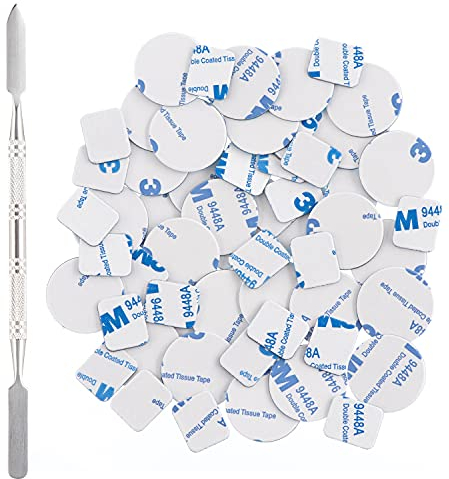 Allwon 56Pcs Metall Aufkleber für magnetische Palette leere Lidschatten Make-up-Palette + Depot Spatel (28Pcs Runde + 28Pcs Platz)