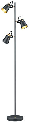 Trio Leuchten Stehleuchte Edward 408800332, Metall Schwarz matt/goldfarbig, exkl. 3x E14