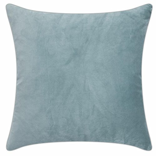 PAD - Elegance - Samt Kissen, Zierkissen, Kissenhülle - 50 x 50 cm - Farbe: Sky Blau - Ohne Füllung