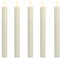Fachhandel Plus LED-Stabkerzen 5er Set, flammenlos, Echtwachsmantel, ca. 24,5 cm, elfenbein | Mit Timerfunktion und Flackereffekt – ideal für Kerzenständer, festliche Anlässe & sichere Wohnraumdeko