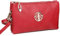 Womens Small Clutch Bags with Wristlet and Long Adjustable Strap (Red)