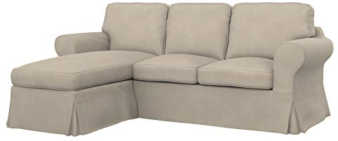 Soferia Sofabezug Kompatibel Mit EKTORP Sofasitzbezug Sofaüberzug Sofaüberwurf Sofaschoner Cover Einfache Reinigung Allergiefrei Wasserabweisend Majestic Velvet Beige