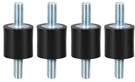 sourcing map 4 Stück D15 x H15 Gummi-Vibration Isolator Halterungen Stoßdämpfer mit M5 x12-mm-Bolzen