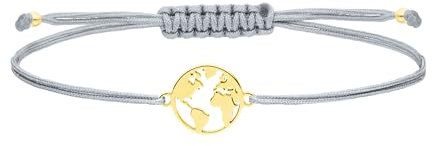 Weltkarte Damen Armband 925 Silber vergoldet - individuelles Geschenk