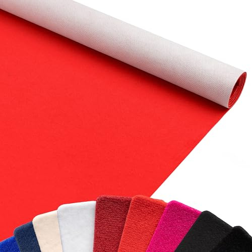 Primaflor Event- und Messeteppich Salsa | 100x2500 cm | Rot | 5 mm | Messeteppich Meterware mit Gummirücken | Vlies Teppich | Nadelvlies Bodenbelag für Messe, Event und Publikumsverkehr