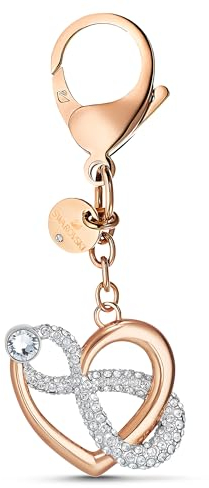 Swarovski Infinite 5530885 Charm pour sac à main Infini et cœur en cristal Mélange de métal Blanc 10 x 3,5 x 1 cm, Größe: 10 x 3.5 x 1 cm, Métal, Cristal