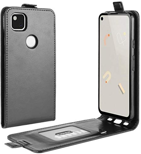 HualuBro Google Pixel 4a 4G Hülle, Premium PU Leder Magnetisch HandyHülle Schutzhülle Handytasche LederHülle Flip Case Cover für Google Pixel 4a 4G 2020 Tasche (Schwarz)