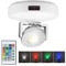 HONWELL LED Spot mit Batterie Wireless Deckenstrahler mit Fernbedienung 12 Farben Wechseln dartscheibe beleuchtung Dimmbares wandleuchte mit Drehbar Licht Kopf für Spiegelanstrich Dartscheibe,Weiß