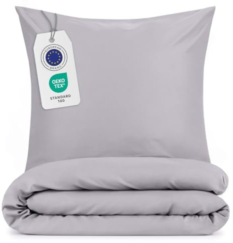 Blumtal Copripiumino Una Piazza e Mezza 200x220 e Federe 50x80 - Set di Lenzuola in microfibra extra morbida certificata Oeko-Tex, Set Copripiumino con 2 Federe - 3 pezzi - Grigio