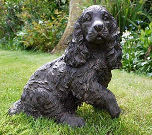 RP Home Resin Dog Cocker Spaniel Sculpture Garden Ornament Patio Figurine Outdoor Animal