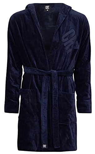 CR7 Herren Men's Bathrobe Robe, Navy, L