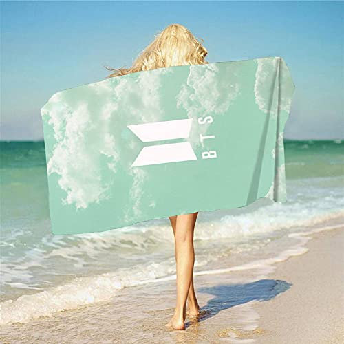 NICHIYOBI BTS Bangtan Boys 3D-Digitaldruck Badetücher,Weiche und Flauschige Strandtücher,modischer Auftritt,Reisetuch,Weich und lichtbeständig (11,90cmx180cm)
