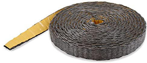 LANZZAS Ruban de verre – Dimensions : 20 x 4 mm – Longueur : 4 m – Joint plat de cheminée noir