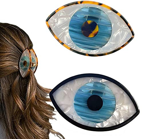 YOSOMK Haarspangen mit blauen Augen, Retro-Stil, rutschfest, klein, einzigartiges Design, Halloween-Haarklammern für dickes und dünnes Haar, Nähte, Haarschmuck für Damen und Mädchen