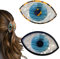 YOSOMK Haarspangen mit blauen Augen, Retro-Stil, rutschfest, klein, einzigartiges Design, Halloween-Haarklammern für dickes und dünnes Haar, Nähte, Haarschmuck für Damen und Mädchen