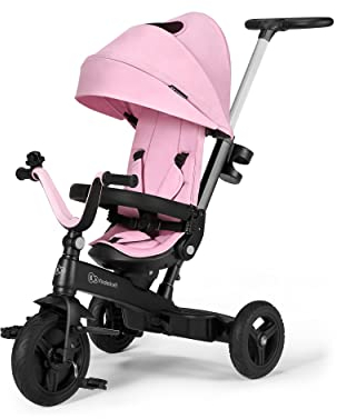 Kinderkraft Tricycle bébé evolutif TWIPPER, Siège pivotant à 360°, 9 mois à 5 ans, Rose