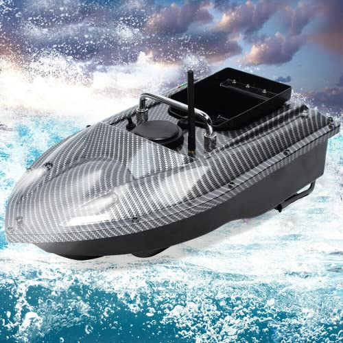 SHZICMY 500M Kabellos Futterboot Intelligentes Fischköder-Boot, 1,5KG Beladung Ferngesteuertes Boot Fernfisch Sucher Schiffs + Fernbedienung + Antenne+Ladegert