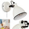 Wandleuchte Selki, moderne Wandlampe aus Metall in Weiß matt/Schwarz mit verstellbarem Strahler, Leuchte im Retro/Vintage-Design mit Zugschnur am Gehäuse, 1-flammig, 1 x E14, ohne Leuchtmittel