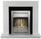 Adam Malmo Fireplace in White & Black/White with Helios Electric Fire in Brushed Steel, 39 Inch