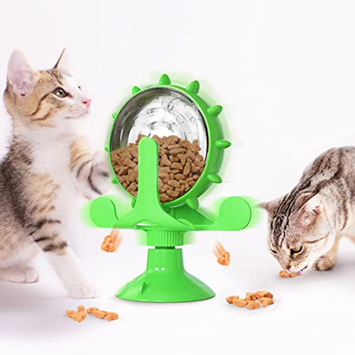 Dog Puzzle Toys Spin Interactive Cat Slow Feeder,Creative Treat Dispenser for Pets IQ Brain Training Mental Enrichment,Reduce Boredom,Natural Foraging Skills for Smart Small and Medium Pets (Green)