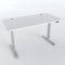 VESKA Höhenverstellbarer Schreibtisch (140 x 70 cm) - Sitz- & Stehpult - Bürotisch Elektrisch Höhenverstellbar mit Touchscreen & Stahlfüßen (Silber/Weiß)