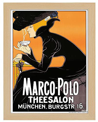 Legendarte - Poster, Vintage Poster Werbung Marco Polo Theesalon - Bild, Wanddekoration 50 x 70 cm