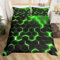 Homewish Geometric Duvet Cover King Size,Teen Boys Green Black Neon Light Honeycomb Bedding Sets,Geometry Hexagon Comforter Cover Modern Fashion Bedspread Cover 2 Pillow Cases Room Decor