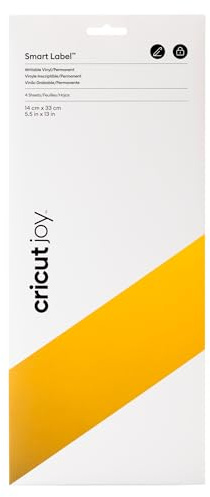 Cricut Joy Smart Label Beschreibbares Vinyl (Permanent) | Gold | 4 Blätter | 14cm x 33cm (5,5 x 13) | Für Cricut Joy