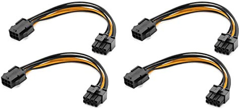 Pavewood 4 Pack Graphics Card 6 Pin to 8 Pin PCIe Adapter Power Cable (GPU Video Graphics Card Power Cable) 7.8 Inch