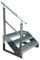 Kaminbau Mierzwa Premium Treppe Freistehend 3 Stufen Geländer Links (Breite 600 mm) (Höhe 57cm) Wetterfest Gitterroststufe Gartentreppe