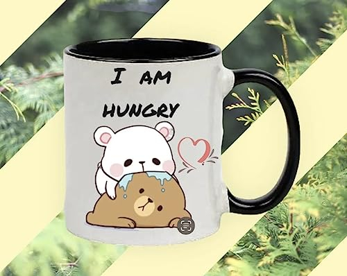 BUBU DUDU Tasse Geschenk idee für Freunde Familie Kollegen Lustig Süß (Schwarz)