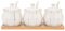 Chase Chic Set de pots à épices, Sucrier en céramique avec couvercle et cuillère pour la maison et la cuisine, Petite boîte à épices avec plateau en bois, Citrouille dorée, Set de 3 pièces