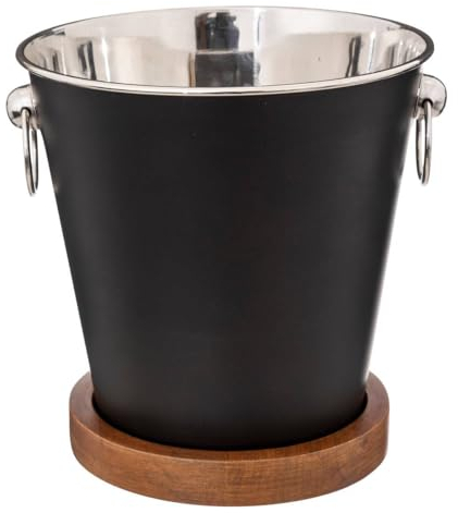 Seau à Champagne en INOX et Bois de Manguier - Secret de Gourmet