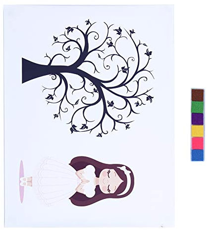 Fingerprint Drawing Book Baptism | DIY Canvas Tree for Weddings Christenings Parties | Guestbook Painting Tree | Infant Baptismal Christmas Newborn Sign-In Book