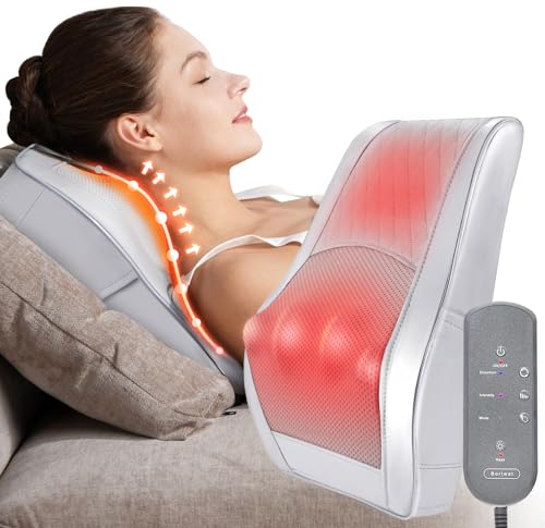OMASSA Nackenmassagegerät mit Wärme, Shiatsu Neck Massagegerät 3D Knet Rückenmassagegerät, Muskelschmerzlinderung für Nacken, Rücken, Beine, Geschenke für Männer, Frauen, Mama, Papa