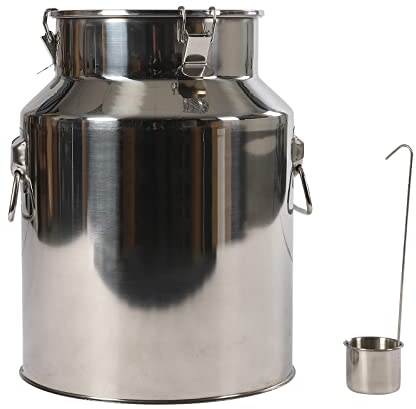 Edelstahl Milchkanne Luftdichte Transportkanne Milchkanne Mit Deckel Weinkübel Milchkännchen Eimer Ölflasche Teekanister Milchkrug zum Transportieren oder zur Aufbewahrung (28L)