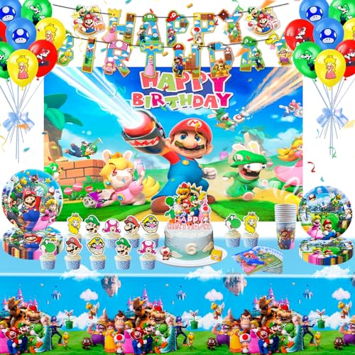 Kindergeburtstag Deko , 86 Partygeschirr Tischdecke Geburtstag Geburtstag Deko Tortendeko Super Bro Pappteller Geburtstag Tasse Luftballon Servietten Tischdecke Kindergeburtstag Party Deko