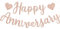 TONIFUL Rose Gold Happy Anniversary Banner Girlande
